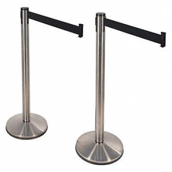 RETRACTA-BELT PRIME Belt Barrier Steel and Concrete 40in PK2, 40CL57