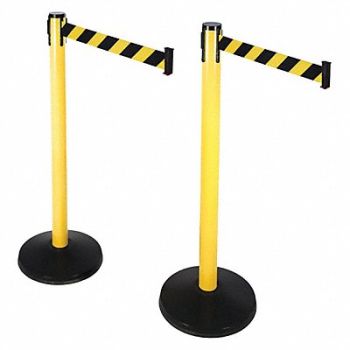 RETRACTA-BELT PRIME Belt Barrier Black/Yellow Black ABS PK2, 40CL70