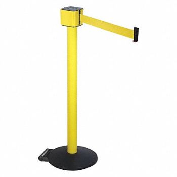 RETRACTA-BELT Belt Barrier Yellow Cast Iron Black ABS, 40CL79