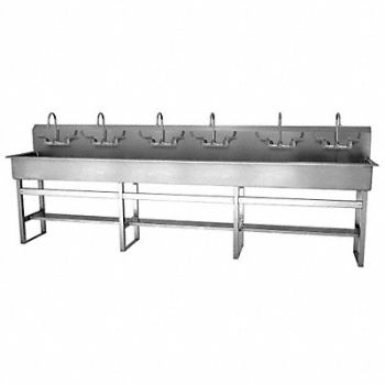 SANI-LAV SaniLav Wash Sta Rect 117inx16-1/2inx8in, 40D748