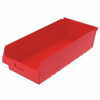 AKRO-MILS H2370 Shelf Bin Red Plastic 6 in, 40J781