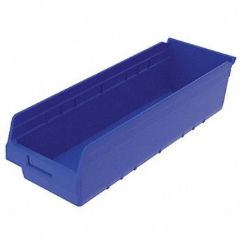 AKRO-MILS H2373 Shelf Bin Blue Plastic 6 in, 40J797