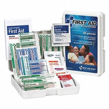 FIRST AID ONLY First Aid Kit Plastic 48 Pieces, 40JH35