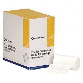 FIRST AID ONLY Gauze Roll Includes 10 Rolls Non-Sterile, 40JH61