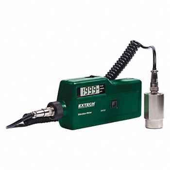 EXTECH Vibration Meter 9VBattery LCD 10to1500Hz, 40JL48