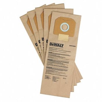 DEWALT Vacuum Bag Paper 2-Ply Reusable PK5, 40K408