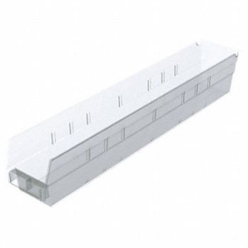 AKRO-MILS Shelf Bin Clear Indstr Grd Poly 4 in, 40K439
