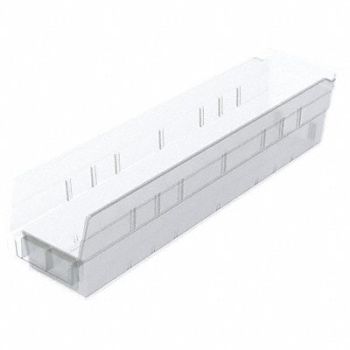 AKRO-MILS Shelf Bin Clear Indstr Grd Poly 4 in, 40K440