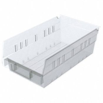 AKRO-MILS Shelf Bin Clear Indstr Grd Poly 4 in, 40K441