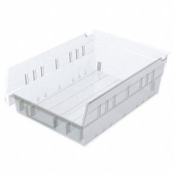 AKRO-MILS Shelf Bin Clear Indstr Grd Poly 4 in, 40K443