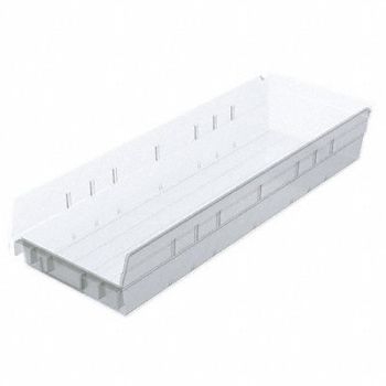 AKRO-MILS Shelf Bin Clear Indstr Grd Poly 4 in, 40K445