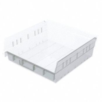 AKRO-MILS Shelf Bin Clear Indstr Grd Poly 4 in, 40K446
