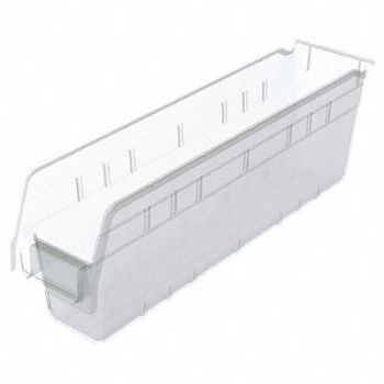 AKRO-MILS Shelf Bin Clear Plastic 6 in, 40K451
