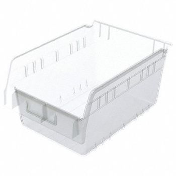 AKRO-MILS Shelf Bin Clear Plastic 6 in, 40K452