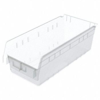 AKRO-MILS Shelf Bin Clear Plastic 6 in, 40K453