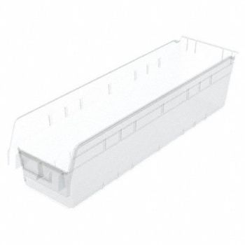 AKRO-MILS Shelf Bin Clear Plastic 6 in, 40K455