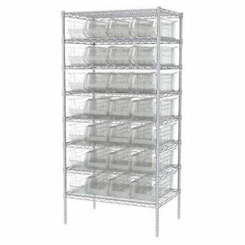 AKRO-MILS Bin Shlvng 24inx74inx36in Clear, 40K507