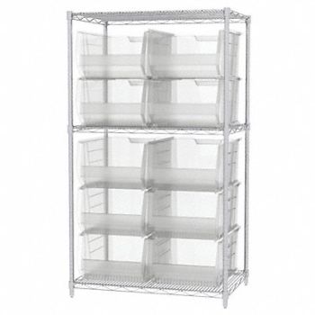 AKRO-MILS Bin Shlvng 24inx74inx36in Clear, 40K511