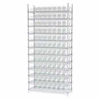 AKRO-MILS D5527 Bin Shlvng 14inx74inx36in Clear, 40K512
