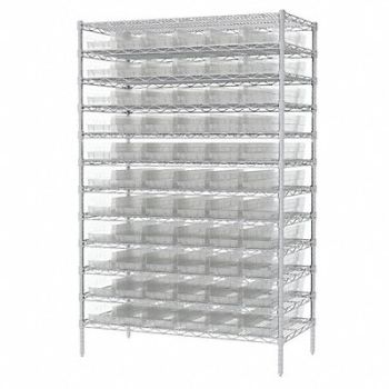 AKRO-MILS Bin Shlvng 24inx74inx48in Clear, 40K521