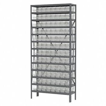 AKRO-MILS Bin Shlvng 12inx79inx36in Clear, 40K542