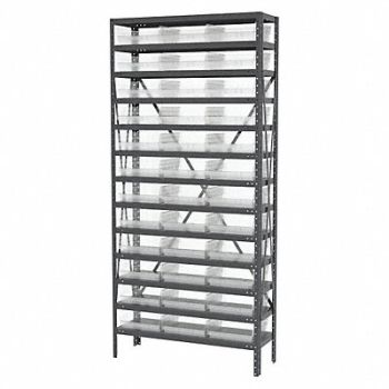 AKRO-MILS Bin Shlvng 12inx79inx36in Clear, 40K545