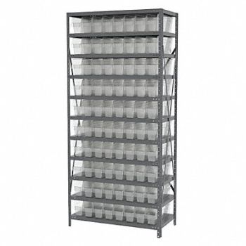 AKRO-MILS Bin Shlvng 18inx79inx36in Clear, 40K553