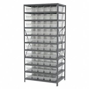 AKRO-MILS Bin Shlvng 24inx79inx36in Clear, 40K556