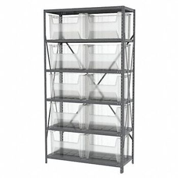 AKRO-MILS Bin Shlvng 18inx79inx36in Clear, 40K558