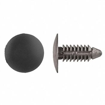 GRAINGER APPROVED Retainer Blk Nylon 1/4In 13/16In L PK100, 40K567
