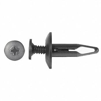 GRAINGER APPROVED Retainer Blk Nylon 1/4In 29/32In L PK25, 40K593