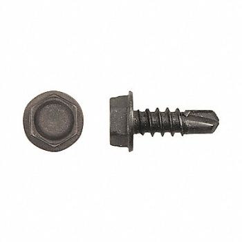 GRAINGER APPROVED Drill Screw Hex #8 Phosphate 1/2 L PK100, 40K704