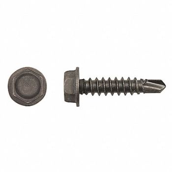 GRAINGER APPROVED Drill Screw Hex #8 Phosphate 3/4 L PK100, 40K705