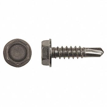 GRAINGER APPROVED Drill Screw Hex #10 Phosphate 3/4 L PK50, 40K706