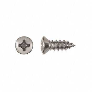 GRAINGER APPROVED Scrw Sz #8 Chrome 7/16 L PK100, 40K714