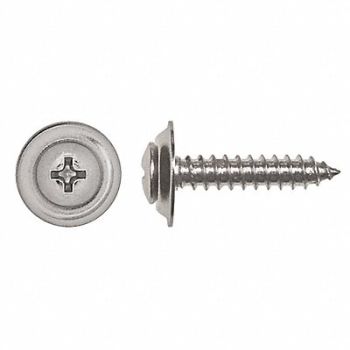 GRAINGER APPROVED Scrw Sz #10 Chrome 1 L PK100, 40K736