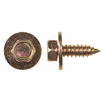 GRAINGER APPROVED Scrw Sz M6.3 10mm ZincYL 16 mm PK25, 40K743