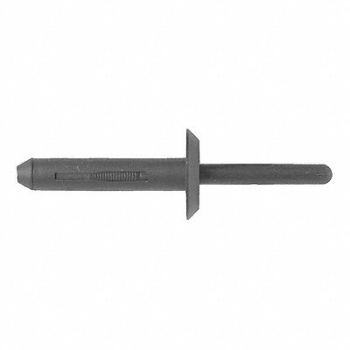 GRAINGER APPROVED Blind Rivet Dome Blk Nylon 1/4 In PK25, 40K801