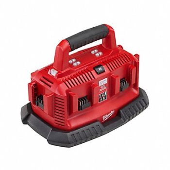 MILWAUKEE Battery Charger Li-Ion 6 Ports, 40K996