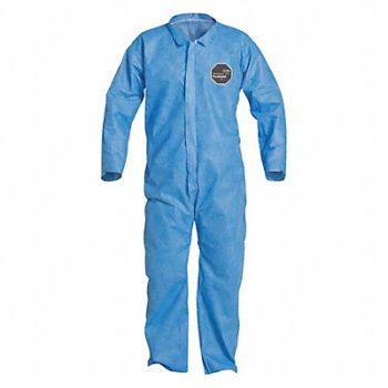 DUPONT H3322 Collared Coveralls Blue 5XL PK25, 40L005