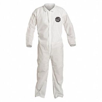 DUPONT H3322 Collared Coveralls White 5XL PK25, 40L012