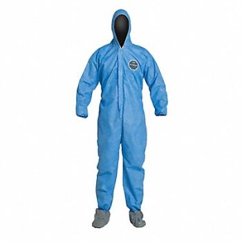 DUPONT H3327 Hooded Coveralls Blue 5XL Elastic PK25, 40L019
