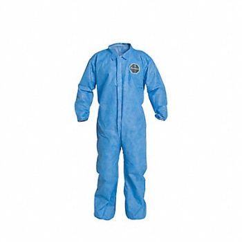 DUPONT H3333 Collared Coveralls Blue 5XL Elastic PK25, 40L033