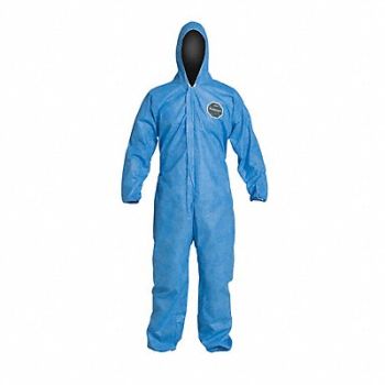 DUPONT H3337 Hooded Coveralls Blue 5XL Elastic PK25, 40L047