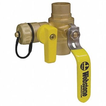 WEBSTONE Brass w/Drain 3-Way CupxHose 1 in, 40L215