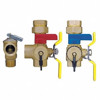 WEBSTONE Tankless Water Heater Valve 1 in Brass, 40L228