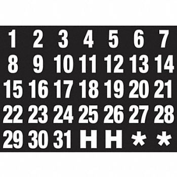MAGNA VISUAL Magnetic Heading Numbers 1 in.W x 1 in.H, 40LH62