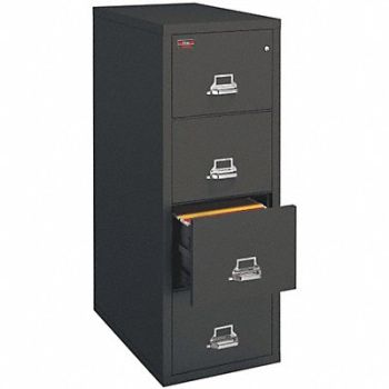 FIREKING FR Filing Cabinet 4 Drawrs Lgal Blk, 40LL44