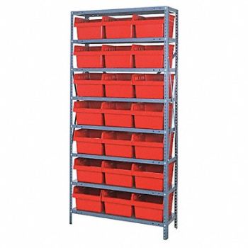 QUANTUM STORAGE SYSTEMS G7421 Bin Shlvng 12inx75inx36in Red, 40N194