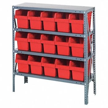 QUANTUM STORAGE SYSTEMS G7416 Bin Shlvng 12inx39inx36in Red, 40N196